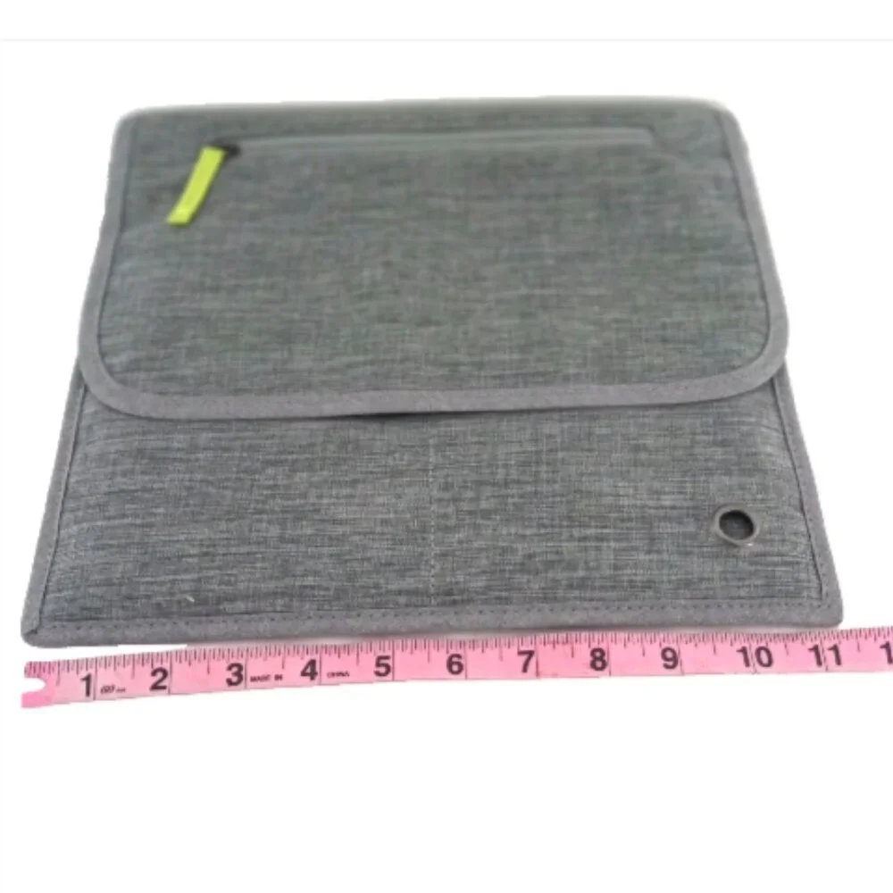 So Mine Travel Organizer Carry Case Ash Gray Lime Tablet Device Bag New NIP
